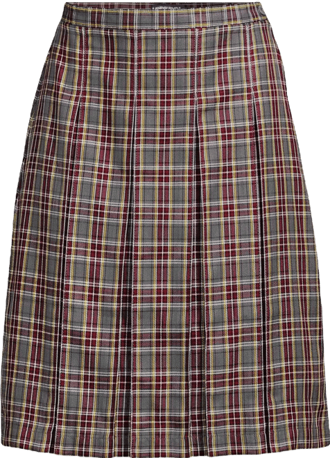 Women's Plaid Box Pleat Skirt Top of the Knee
