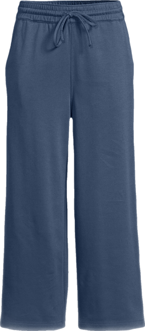 Women's Plus Size Sport Knit Elastic Waist Wide Leg Crop Pants