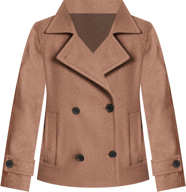 Women's Short Double Breasted Collared Coat