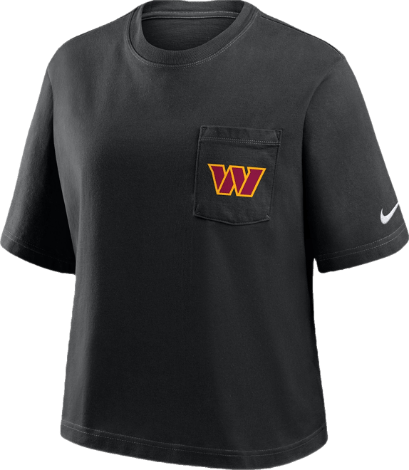 Women's Black Washington Commanders Rewind Pocket Boxy T-Shirt