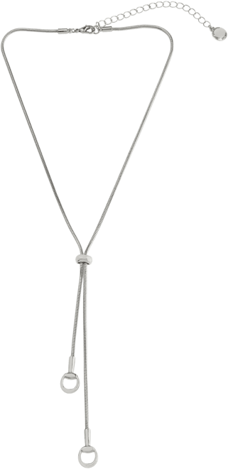 Rhodium Collegiate Link Y-Necklace