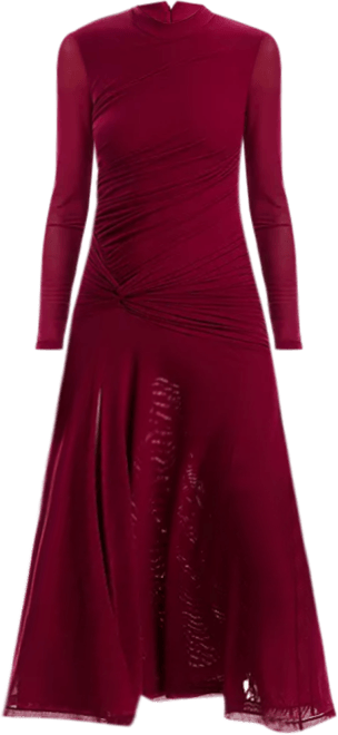 knee length dresses for ladies Liyana Ruched Mesh Dress main image 0