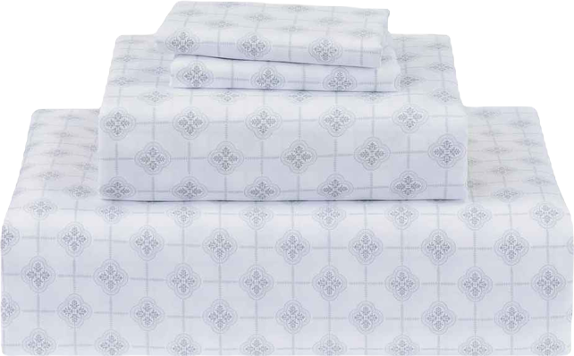 Sunham Microfiber Easy Care Printed 4-Pc. Sheet Set, Full