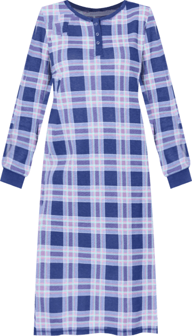 Women's Plus Size Thermal Henley Nightgown