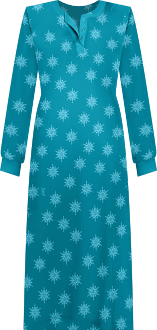 Women's Plus Size Thermal Henley Nightgown