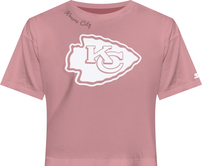 Women's Pink Kansas City Chiefs Play the Ball Boxy Cropped T-Shirt