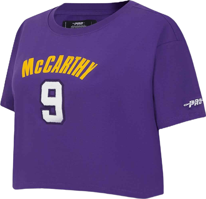 Women's J.j. McCarthy Purple Minnesota Vikings Player Name Number Cropped Boxy T-Shirt