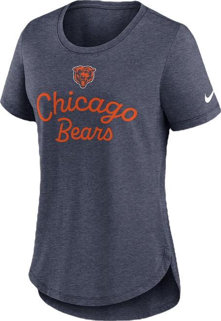 Women's Navy Chicago Bears Script Tri-Blend T-Shirt