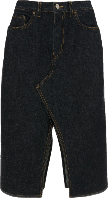 Kick Pocket Denim Skirt In Light Rinse