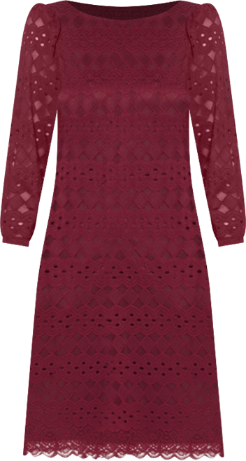 Petite Lace 3/4-Sleeve Shift Dress