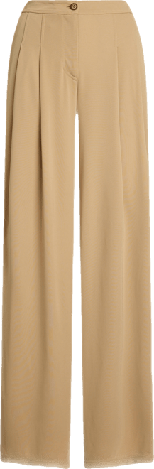 Women's Pleated Stretch Jersey Wide-Leg Pants
