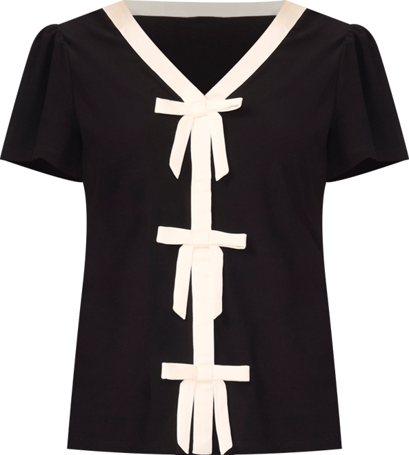 Women's Bow Front Short Sleeve Top