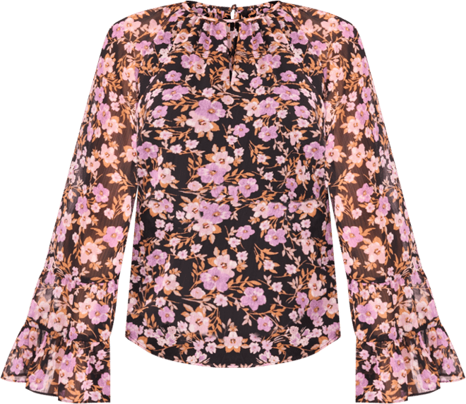 Women's Tiered Flowy Keyhole Top