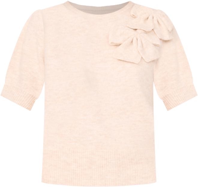 Women's Ribbon Crewneck Short-Sleeve Sweater