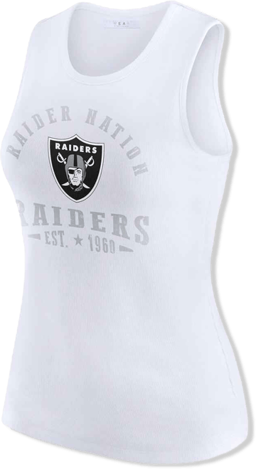 Women's White Las Vegas Raiders Ribbed Graphic Tank Top