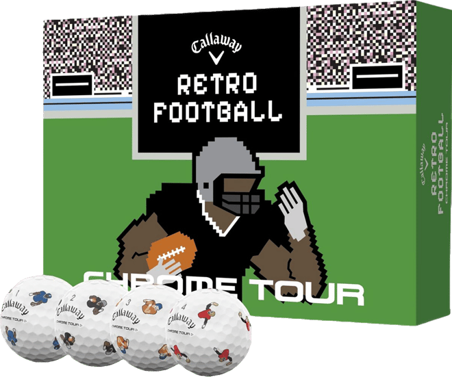 Callaway 2024 Chrome Tour Retro Football Truvis Golf Balls