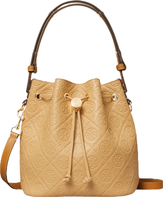 Tory Burch T Monogram Leather Bucket Bag | Bloomingdale's