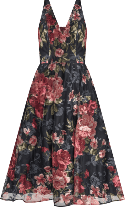 Petite Sleeveless Fit and Flare Midi Dress