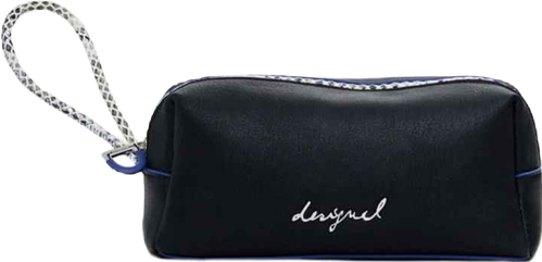 Women's Medium faux leather toiletry bag with contrasts