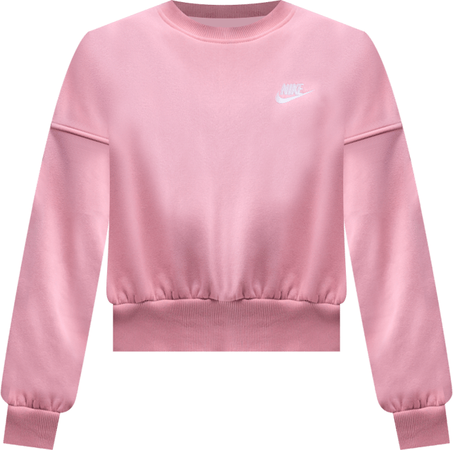 Nike Sportswear Club Fleece Sudadera de cuello redondo Dri-FIT de corte cuadrado para niña