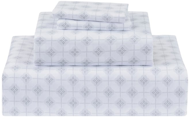 Sunham Microfiber Easy Care Printed 4-Pc. Sheet Set, California King