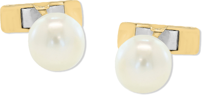 Effy Men's Cultured Freshwater Pearl (10mm) Cufflinks in 14k Gold-Plated Silver