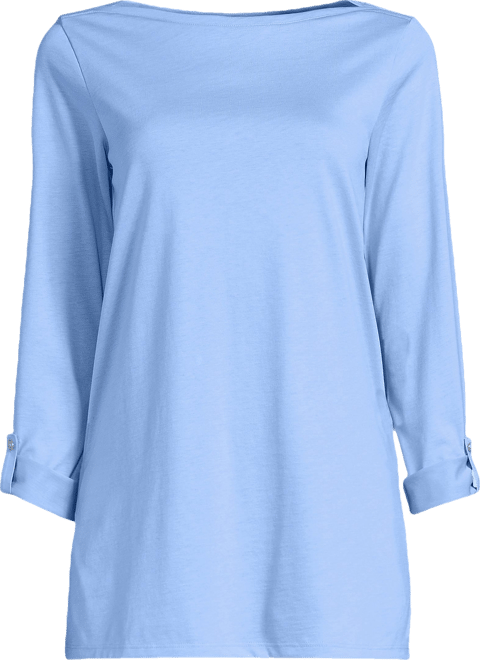 Women's Supima Cotton Adjustable 3/4 Sleeve Boatneck Tunic