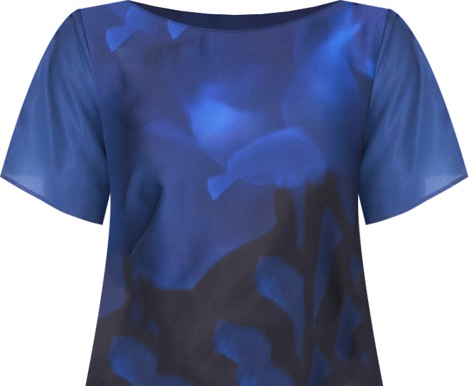 Women's Crewneck Flowy Short-Sleeve Blouse