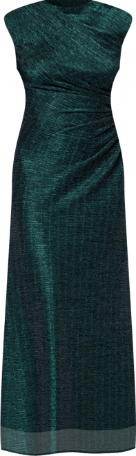 Women's Crinkle Ruched Slit Gown