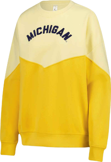 Women's Yellow Michigan Wolverines Bestie Oversized Pullover Sweatshirt