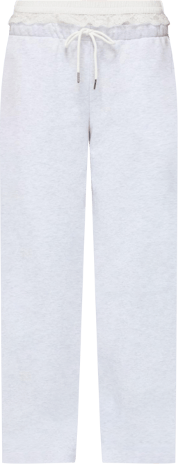 Womens Tamia Peekaboo Ruffle Lace Sweatpants