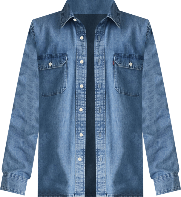 Men's Relaxed Fit Long Sleeve Button Front Worker Shirt