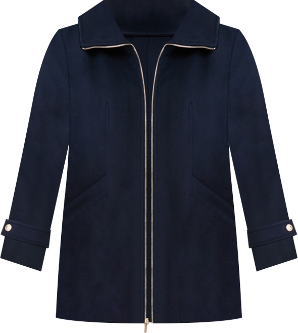 Michael  Women's Collared Zip-Front Coat