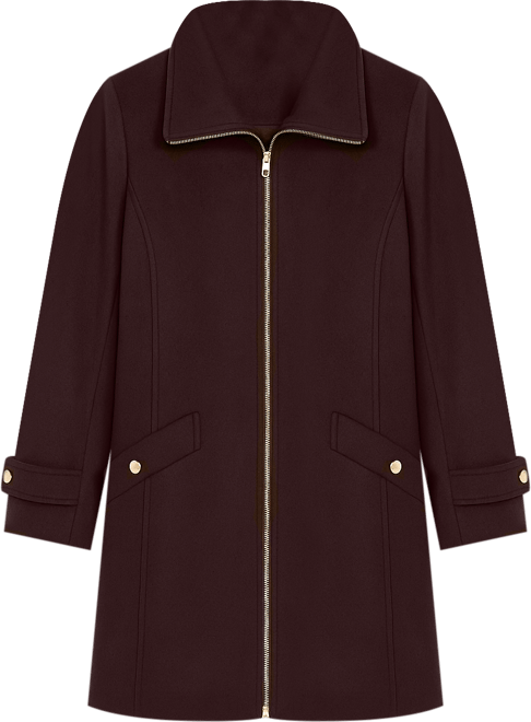 Michael  Women's Collared Zip-Front Coat