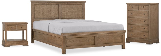 Alverton 3 Pc. California King Cane Set (Bed, Chest & 1-Drawer Nightstand), Created for Macy's.