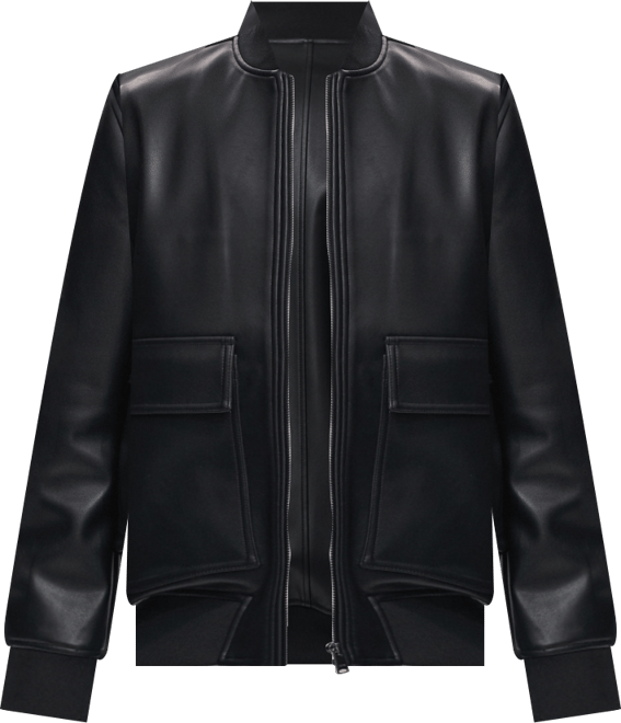 Men's Leather-Effect Bomber Jacket