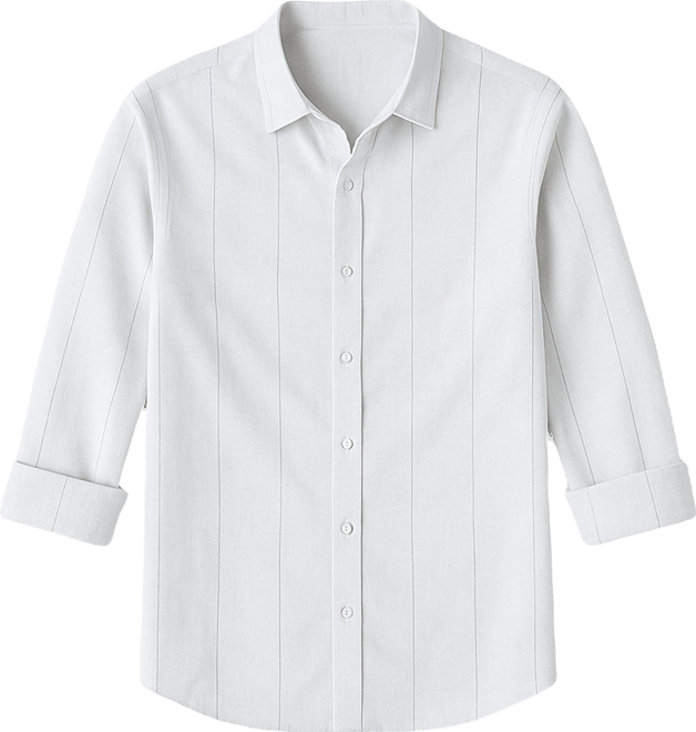 Men's White Heathered Pinstriped Shirt