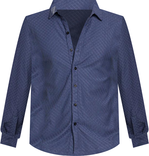 Men's Aegean Blue Geometric-Weave Textured Shirt