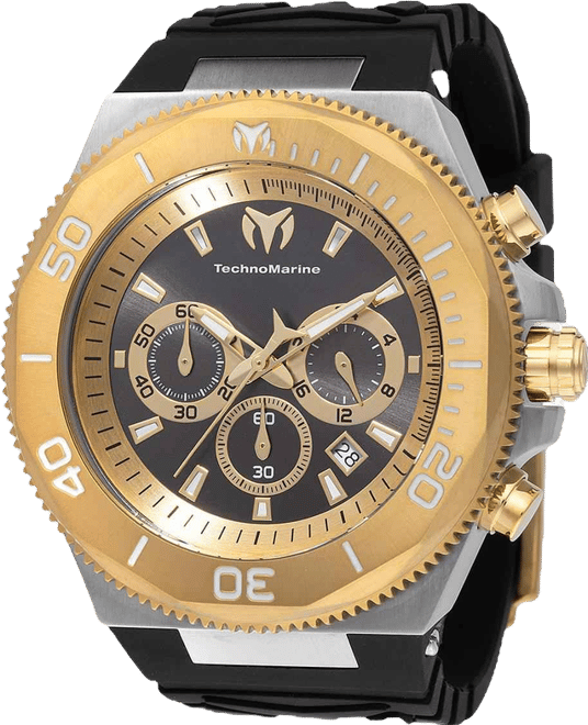Men's Tm-224018 Manta Quartz Chronograph Gold, Black Dial Watch