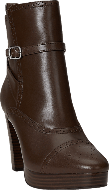 特別価格！ Lauren Ralph Lauren Mackinley Booties Mckinsey Burnished Leather Bootie