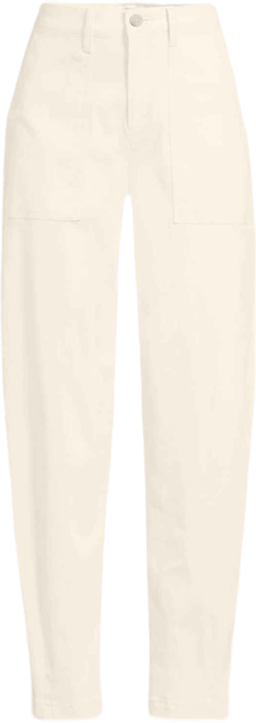 Women's Chino High Rise Barrel Leg Utility Ankle Pants