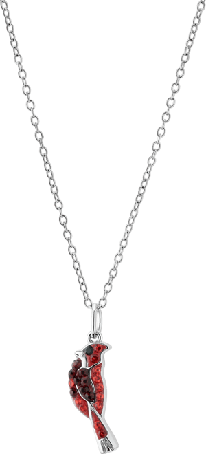 Pave Cardinal Pendant Necklace in Sterling Silver, 16" + 2" extender,  Exclusive