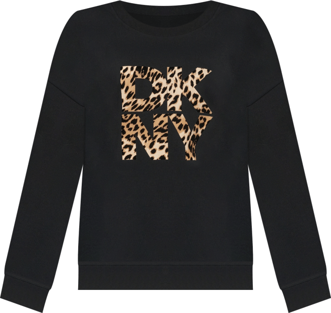 Women's Stacked Flock Logo Crew Neck Top