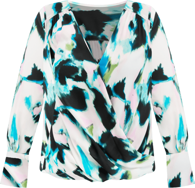 Women's Printed Surplice-Neck Blouse, Macy's Exclusive