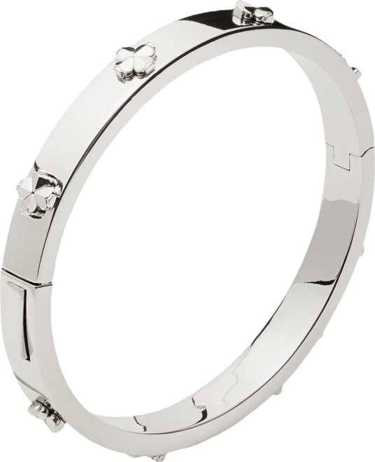 Spade Flower Hinge Bangle Bracelet