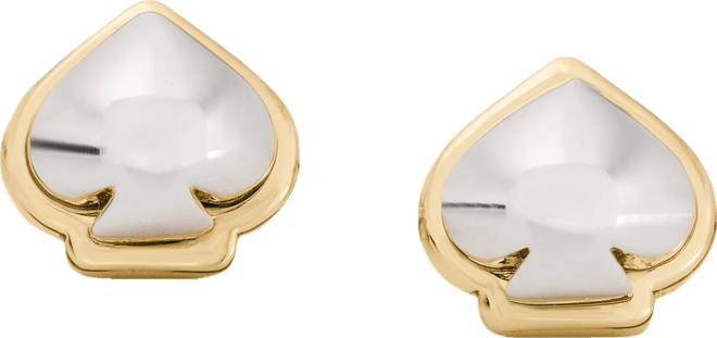 Two-Tone Sculpted Spade Mini Stud Earrings