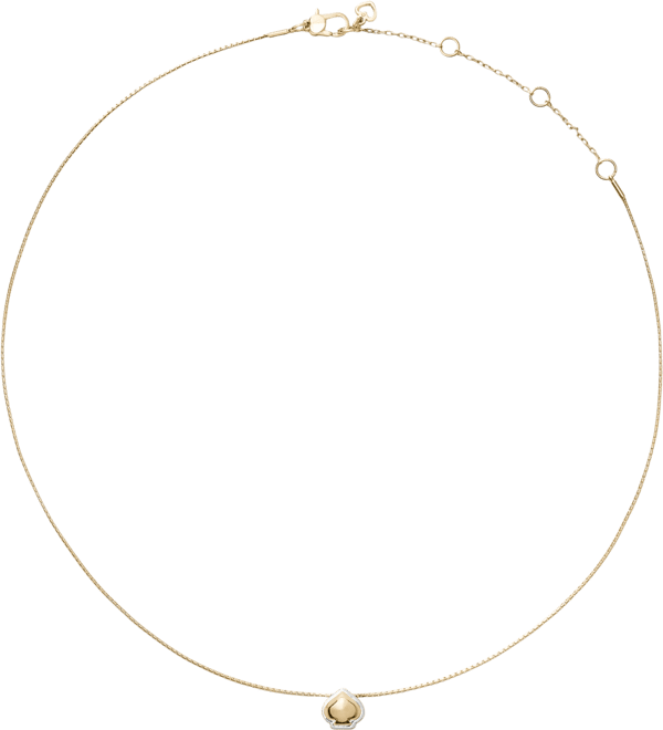 Two-Tone Sculpted Spade Mini Pendant Necklace