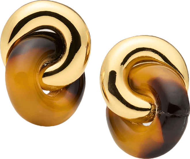 Two-Tone Interlock Stud Earrings