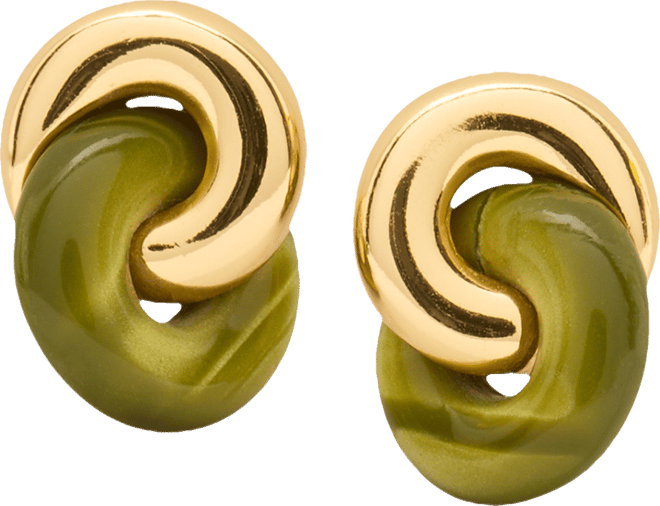 Two-Tone Interlock Stud Earrings