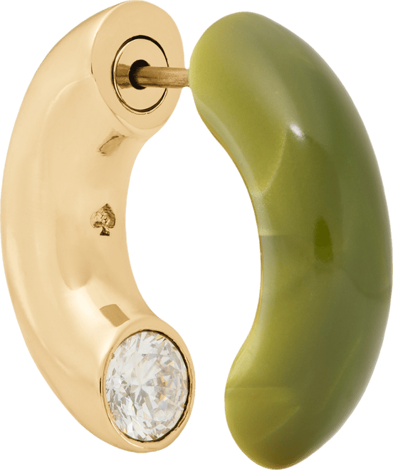 Gold-Tone Interlock Tortoise Huggie Earrings